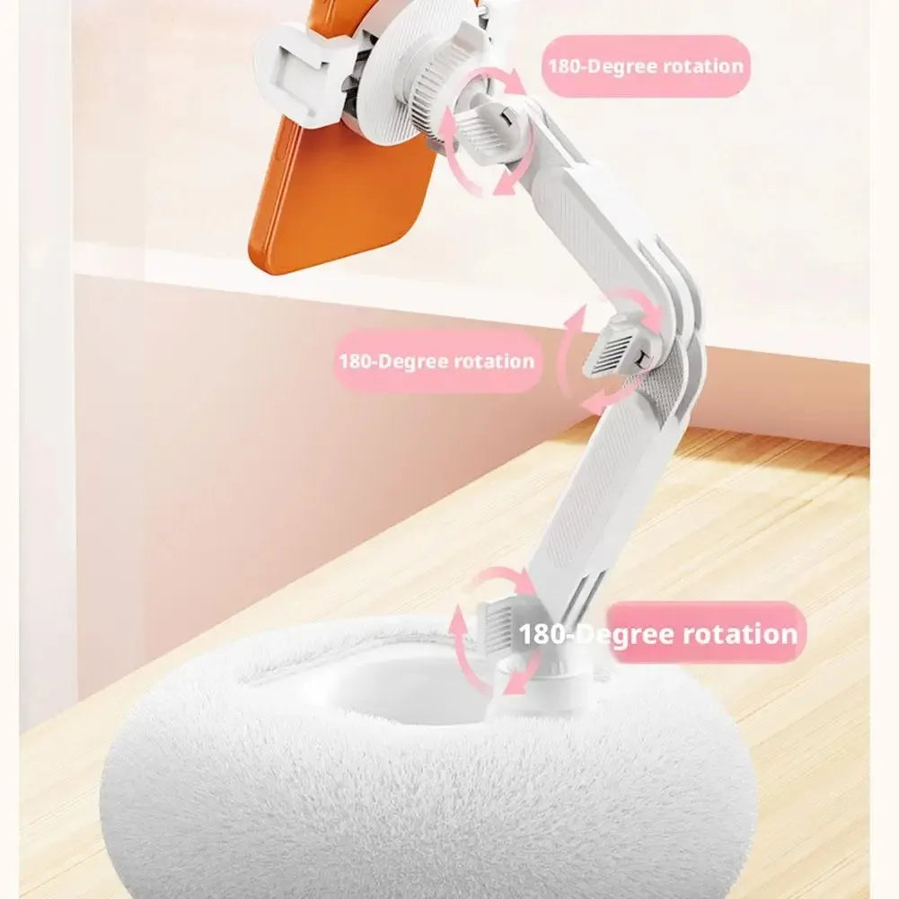 CloudRest™ 360° Plush Pillow Phone Stand – Adjustable Rotating Holder for Mobile & Tablet