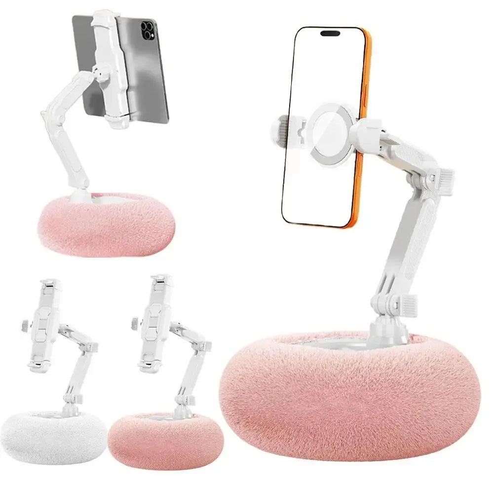 CloudRest™ 360° Plush Pillow Phone Stand – Adjustable Rotating Holder for Mobile & Tablet